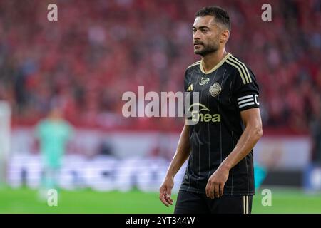 Lodz, Polonia. 23 agosto 2024. Leandro Rossi di Radomiak visto durante la partita polacca di PKO Ekstraklasa League tra Widzew Lodz e Radomiak Radom al Widzew Lodz Municipal Stadium. Punteggio finale; Widzew Lodz 3:2 Radomiak Radom. (Foto di Mikolaj Barbanell/SOPA Images/Sipa USA) credito: SIPA USA/Alamy Live News Foto Stock