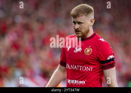 Lodz, Polonia. 23 agosto 2024. Sebastian Kerk di Widzew visto durante la partita polacca di PKO Ekstraklasa League tra Widzew Lodz e Radomiak Radom allo stadio municipale di Widzew Lodz. Punteggio finale; Widzew Lodz 3:2 Radomiak Radom. (Foto di Mikolaj Barbanell/SOPA Images/Sipa USA) credito: SIPA USA/Alamy Live News Foto Stock