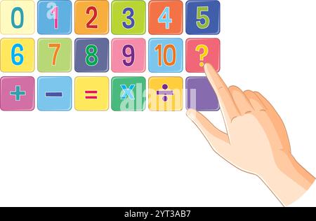 Numeri e simboli colorati per un divertimento educativo Illustrazione Vettoriale