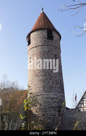 Torre di Guardia sulle mura della città di Weil der Stadt Foto Stock