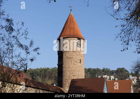 Torre di Guardia sulle mura della città di Weil der Stadt Foto Stock