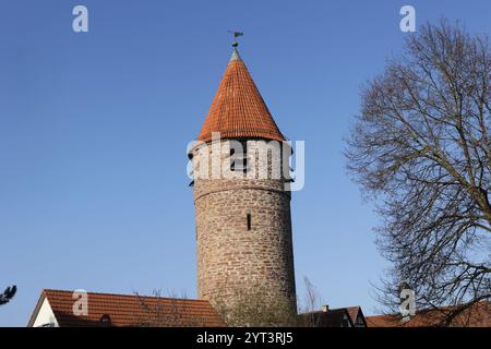 Torre di Guardia sulle mura della città di Weil der Stadt Foto Stock