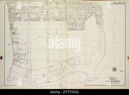 Piastra 35, parte del Ward 5 [Mappa legata a Sleight Ave, Rockaway St, Surf Ave, Bulkhead Line, Amboy Road] 1917 di Bromley, George Washington Foto Stock