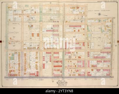 Brooklyn, Vol. 5, Double Page Plate No. 15; Part of Ward 29, Section 15; 1906 di E.B. Hyde & Co.. Foto Stock