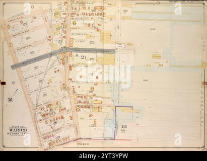 Brooklyn, Vol. 7, Double Page Plate No. 23; Part of Ward 31, Sections 19 & 21; [Map bounded by 26th Ave., Warehouse Ave.; including 23rd Ave., Bath Ave.] 1907 by E.B. Hyde & Co.. Foto Stock