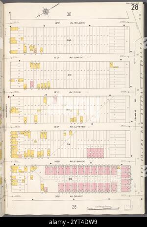 Queens V. 2, Plate No. 28 [Mappa delimitata da 18th Ave., Graham Ave., 13th Ave., Broadway] 1884 - 1936 Foto Stock