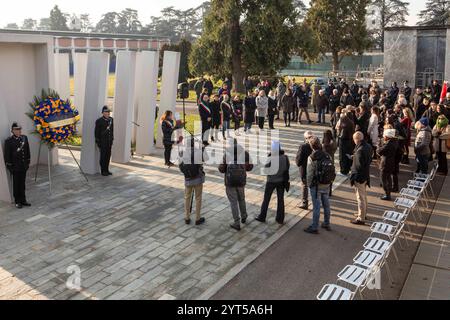 Torino, Italia. 6 dicembre 2024. ThyssenKrupp cerimonia commemorativa della tragedia in occasione del 17° anniversario al Cimitero Monumentale di Torino, Italia - venerdì 6 dicembre 2024 - News - Andrea Alfano/LaPresse credito: LaPresse/Alamy Live News Foto Stock