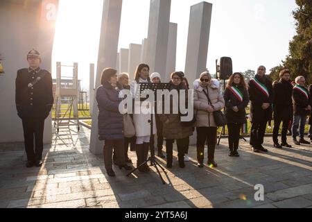 Torino, Italia. 6 dicembre 2024. ThyssenKrupp cerimonia commemorativa della tragedia in occasione del 17° anniversario al Cimitero Monumentale di Torino, Italia - venerdì 6 dicembre 2024 - News - Andrea Alfano/LaPresse credito: LaPresse/Alamy Live News Foto Stock