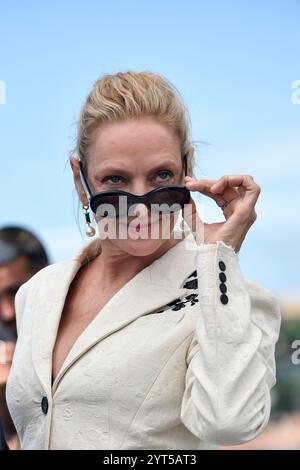 77° Festival di Cannes, 18 maggio 2024: L'attrice Uma Thurman posa durante la fotocall del film Oh, Canada *** Local Caption *** Foto Stock