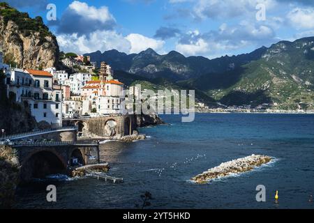 Atrani, Costiera Amalfitana, Amalfi, Italia, Europa Foto Stock