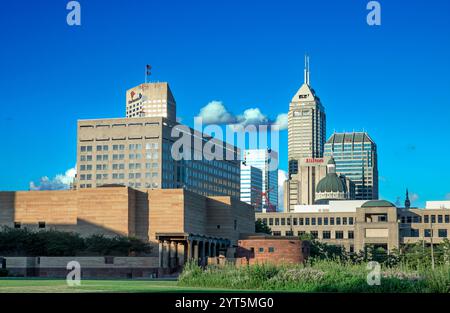 Il paesaggio urbano del centro di Indianapolis. Foto Stock