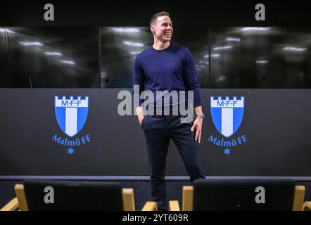 Malmo, Svezia. 6 dicembre 2024. Niklas Moisander dell'MFF alla conferenza stampa di venerdì allo stadio Eleda di Malmö. Moisander annuncia alla conferenza stampa che sta per terminare la sua carriera a causa di un infortunio al ginocchio. Foto: Johan Nilsson/TT/codice 50090 credito: TT News Agency/Alamy Live News Foto Stock