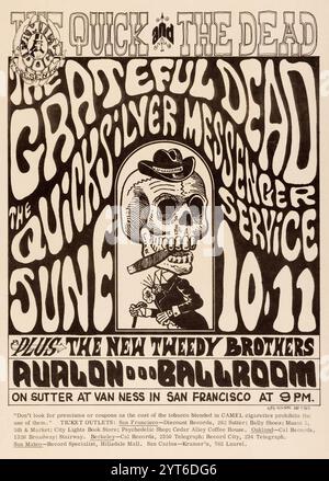 Family Dog presenta Grateful Dead, Quicksilver Messenger Service, The New Tweedy Brothers, 'The Quick & the Dead' 1966 Avalon Ballroom poster - Wes Wilson artwork. Foto Stock