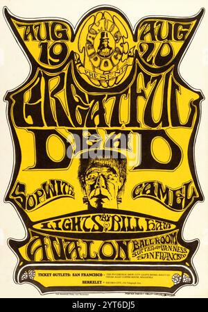Grateful Dead 'Frankenstein', Sopwith Camel - 1966 Avalon Ballroom, San Francisco, poster dei concerti Foto Stock
