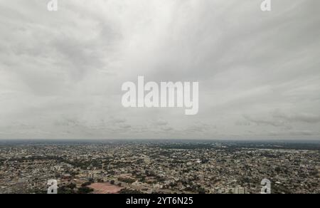 Panorama aereo della città dell'Africa occidentale di Lomé, Togo. Foto Stock