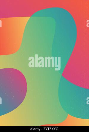 Sfumatura texture rétro in tonalità calde. Sfondo gradiente astratto con flusso. La sottile trama granulosa aggiunge un'illustrazione vettoriale retrò e dinamica Illustrazione Vettoriale