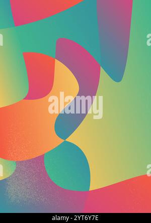 Sfumatura texture rétro in tonalità calde. Sfondo gradiente astratto con flusso. La sottile trama granulosa aggiunge un'illustrazione vettoriale retrò e dinamica Illustrazione Vettoriale