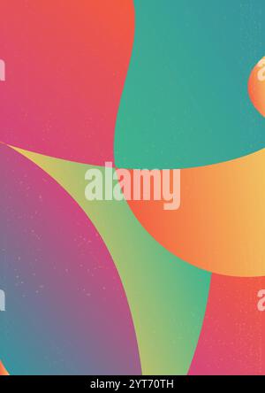 Sfumatura texture rétro in tonalità calde. Sfondo gradiente astratto con flusso. La sottile trama granulosa aggiunge un'illustrazione vettoriale retrò e dinamica Illustrazione Vettoriale