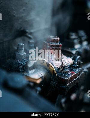Darjeeling nell'Himalaya, India settentrionale, locomotiva a vapore Toy Train Foto Stock