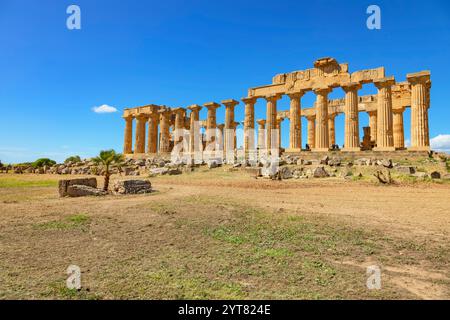 Tempio di Hera o Tempio e, Parco Archeologico di Selinunte, Selinunte, Distretto di Trapani, Sicilia, Italia Foto Stock