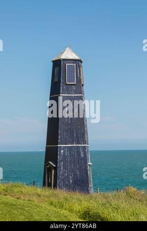 Inghilterra, Kent, dover, Samphire Hoe, il faro blu Foto Stock