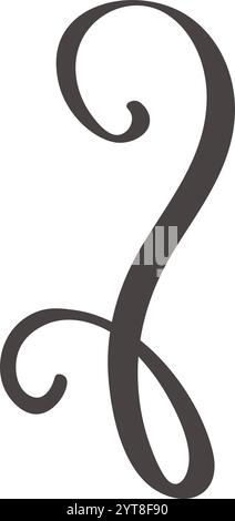 Design iniziale del logo disegnato a mano con eleganti linee vorticose, perfetto per migliorare le attività di branding, gli inviti e vari design creativi Illustrazione Vettoriale