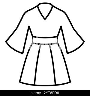 Kimono Fighting Modern Dress Vector Fashion ArtWork Design for Printable Graphics Illustrazione Vettoriale