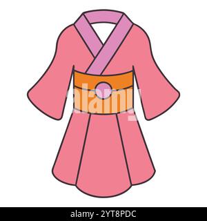 Kimono Fighting Modern Dress Vector Fashion ArtWork Design for Printable Graphics Illustrazione Vettoriale