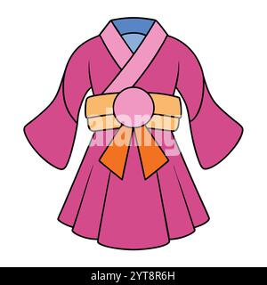 Kimono Fighting Modern Dress Vector Fashion ArtWork Design for Printable Graphics Illustrazione Vettoriale