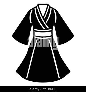 Kimono Fighting Modern Dress Vector Fashion ArtWork Design for Printable Graphics Illustrazione Vettoriale