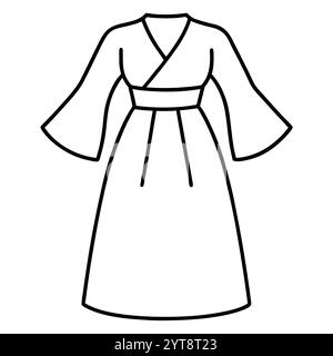 Kimono Fighting Modern Dress Vector Fashion ArtWork Design for Printable Graphics Illustrazione Vettoriale