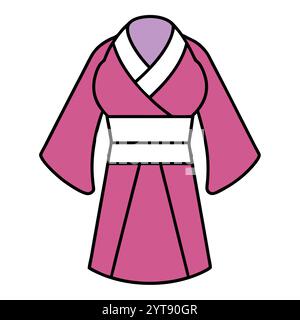 Kimono Fighting Modern Dress Vector Fashion ArtWork Design for Printable Graphics Illustrazione Vettoriale