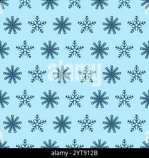 Sfondo senza interruzioni con fiocchi di neve. Elementi decorativi per Natale e Capodanno. Illustrazione vettoriale. Illustrazione Vettoriale