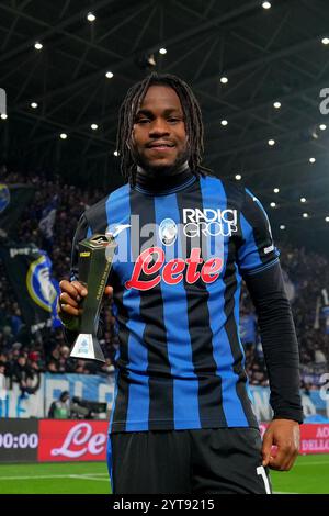 Bergamo, Italia. 6 dicembre 2024. AtalantaÕs Ademola Lookman panini giocatrice della partita di serie A tra Atalanta e AC Millan allo Stadio Gewiss di Bergamo - venerdì 6 dicembre 2024. Sport - calcio . (Foto di Spada/Lapresse) credito: LaPresse/Alamy Live News Foto Stock