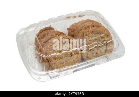 Contenitore in plastica trasparente con biscotti Foto Stock