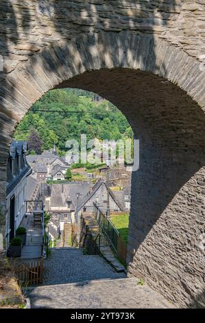 Vicoli storici della città vecchia di Monschau Foto Stock