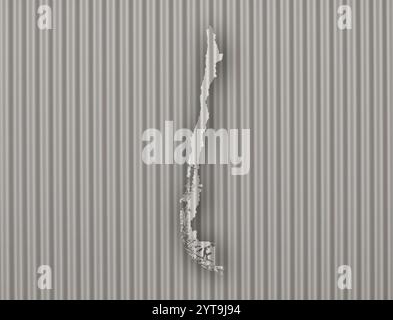 Mappa di Cile su ferro corrugato Foto Stock