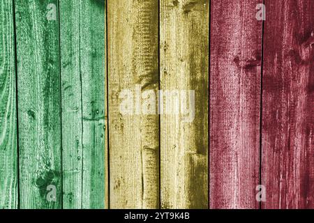 Bandiera del Mali su legno stagionato Foto Stock