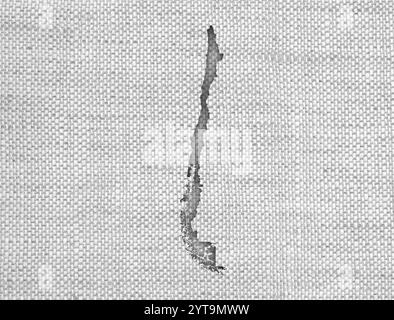 Mappa di Cile su vecchie lenzuola Foto Stock