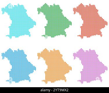 Mappe della Baviera con piccoli diamanti Foto Stock