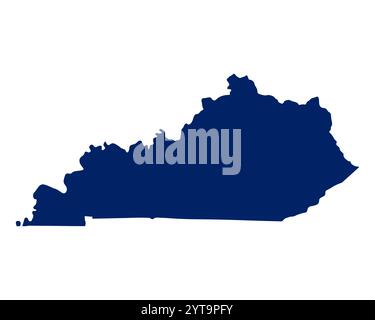 Mappa del Kentucky di colore blu Foto Stock