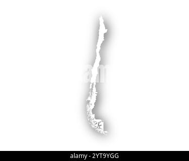 Mappa del Cile con ombre Foto Stock