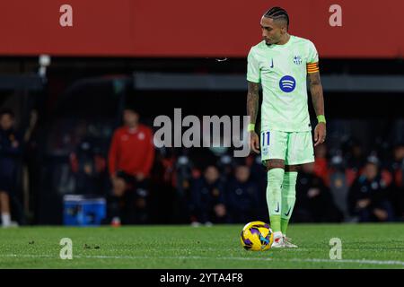 Raphinha visto durante la partita SPORTIVA LaLiga EA tra squadre di RCD Mallorca e FC Barcelona (Maciej Rogowski) Foto Stock