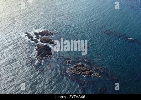 Volo panoramico su Tofino, Isola di Vancouver. Canada Foto Stock