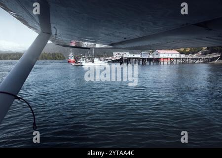 Volo panoramico su Tofino, Isola di Vancouver. Canada Foto Stock