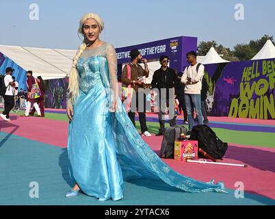 Nuova Delhi, India. 6 dicembre 2024. NUOVA DELHI, INDIA - 6 DICEMBRE: Persone vestite da personaggi comici al Delhi Comic con 2024 al NSIC Exhibition Grounds Okhla il 6 dicembre 2024 a nuova Delhi, India. (Foto di Sonu Mehta/Hindustan Times/Sipa USA) credito: SIPA USA/Alamy Live News Foto Stock