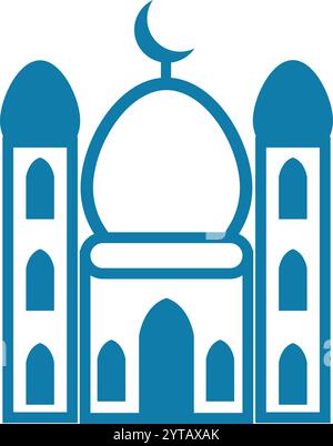 Icona della grande Moschea, ideale per l'architettura religiosa e i progetti di culto Illustrazione Vettoriale