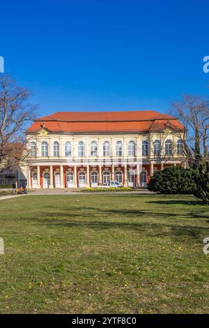 Edificio storico Schlossgartensalon nel centro di Merseburg, Germania Foto Stock