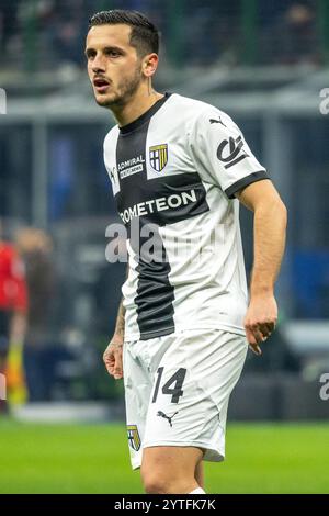 Emanuele Valeri Parma durante la partita di serie A Inter vs Parma serie A - Milano, Italia - 6 dicembre 2024 crediti: Kines Milano/Alamy Live News Foto Stock