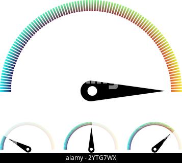 serie di icone degli indicatori. tachimetro, tachimetro, percentuale, indicatori a quadrante. Illustrazione vettoriale Illustrazione Vettoriale